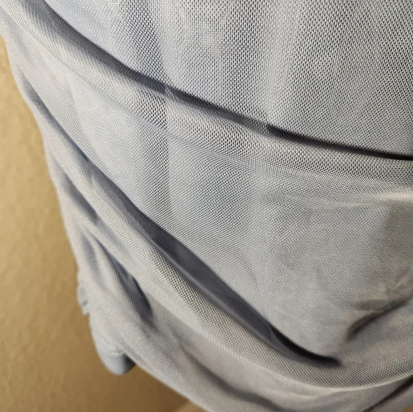 Slate Blue Ruched Spaghetti Strap Dress - Picture 5 of 5